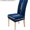 Smiry Velvet Stretch Dining Room Chair Covers Set of 6, Soft Removable Washable Chair Slipcovers Kitchen Parsons Chair Protector, Federal Blue