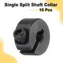 uxcell 16pcs Single Split Shaft Collar 1/8" Bore One-Piece Clamping Collar, 1/2" OD, 1/4" Thickness, Black Oxide Steel Set Screw Lock Collar Clamp