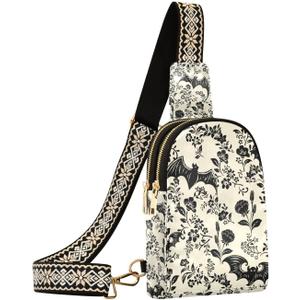 Crossbody Sling Bag for Women Leather Shoulder Chest Bag Small Fanny Pack for Hiking Travel | Leather