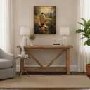 Framed Jesus and Lamb Canvas Wall Art,Jesus Leaves the 99 Sheep Picture,Vintage Christian Poster Print,Religious Artwork Wall Decor for Church Living Room Bedroom16x24in