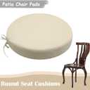 SK Studio Round Outdoor Chair Cushions for Patio Furniture, Set of 2 Waterproof Patio Chair Cushion with Adjustable Ties for Garden Sofa Couch, White, 16"x16"x2"