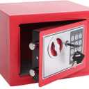 Yuanshikj Electronic Deluxe Digital Security Safe Box Key Keypad Lock Home Office Hotel Business Jewelry Gun Cash Use Storage money (RED)