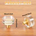 Hotop 8 Pieces Glass Cabinet Knobs Crystal Pulls Gold Cabinet Dresser Handle Bulk Brass Drawer Pull for Furniture Kitchen Cupboard Hardware Office Nightstand Decor (Round Style)