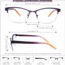 3 Pack Progressive Multifocus Reading Glasses for Women Men No Line Multifocal Readers Metal Half Frame Eyeglasses with Spring Hinges (Multicolor, +2.25)