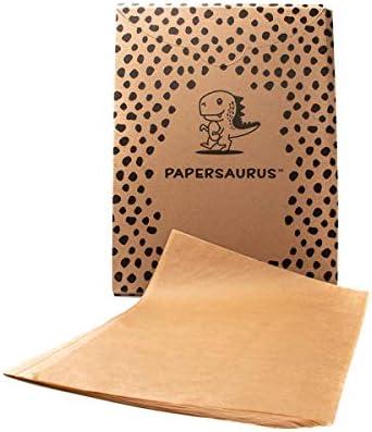 Papersaurus - 12" x 16" Natural Parchment Paper for Bakers (450 pcs) - Non-Stick Precut Sheets - Food Grade - Oven Safe Sheet Pan Liner - Great for Baking, Air Frying, and Cooking