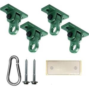 Heavy Duty Green Swing Hangers Screws Bolts Included Over 5000 lb Capacity Playground Porch Yoga Seat Trapeze Wooden Sets Indoor Outdoor (4 Pack) (4 Packs, 4 Packs Green)