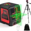Laser Level 100Ft Self Leveling Green Cross Line, 2-Line Laser Level with Tripod & Rechargeable Lithium Battery, Indoor for Picture Hanging Tile DIY Construction