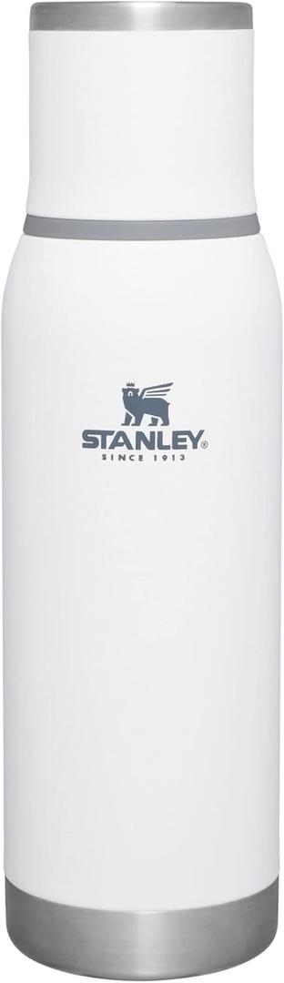 Stanley Adventure-To-Go Vacuum Bottle 1.1 qt | Wide Mouth with Leakproof Cup Lid | Keep Drinks Hot or Cold | Packable for Travel | Insulated Stainless Steel Thermos | BPA-Free | Polar