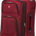 SwissGear Sion Softside Expandable Luggage Carry-On Suitcase with 360 Degree Wheels & Retractable Handle 21 Inch, Perfect for 1-3 Night Trips Burgundy