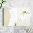 20Pcs 5.12x7.09 inch Tri-fold Cream Wedding Invitation Cards for Quinceanera Bridal Shower Baby Shower Party Invite