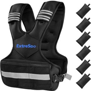 Adjustable Weighted Vest for Women, 4-10lb Weight Vest with 6 Ironsand Weights, Body Weight Vest Exercise Set with Reflective Strip for Strength Training and Workout