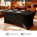 6FT Black Table Cloth - 1 Pack Fitted Stretch Rectangle Spandex Tablecloth, Washable Table Cover for Party, Picnic, Wedding, Banquet, Birthday and Festival(30" x 72")