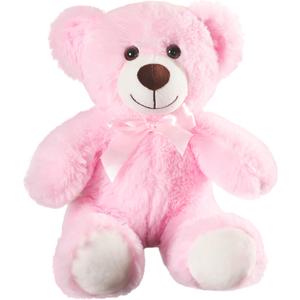 Plush Teddy Bear Cute Stuffed Animal Bear with Bow Plush Toys 13.8 Inches (Pink)