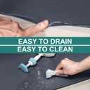 Under Sink Mat, 28" x 22" Waterproof Silicone Under Sink Tray for Kitchen & Laundry Cabinets, Kitchen Cabinet Shelf Protector, Up to 3 Gallons Liquid, Fits 36 inch Standard Cabinet (Blue Grey)