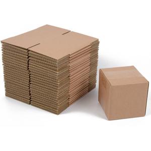 Shipping Boxes 4x4x4 Inches Small Corrugated Cardboard Boxes, 25 Pack
