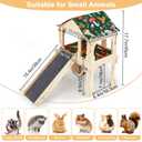 Bienbee Guinea Pig Hideout, Large Wooden Guinea Pig Castle with Stair, Hammock and Mat, Detachable Double-Decker Guinea Pigs House for Bunny Hamster Chinchilla Ferret Rabbit Guinea Pigs Accessories