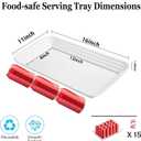 SUT 4-Pack Plastic Large White Serving Trays Set - 16" x 11" Reusable Serving Platters for Cookie, Appetizer, Charcuterie, Snack, Dessert, Party Food Display - Stackable Serving Trays for Party