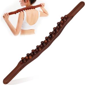 Guasha Wood Massage Stick Tools,31 Beads Back Massage Roller Stick,Lymphatic Drainage Massager for Body Shaping (31beads)