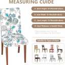 Stretch Dining Chair Covers Set of 6,Floral Print Chair Covers,Soft Removable Washable,Pet Friendly Furniture Protector,Universal Chair Slipcovers for Home, Kitchen,Ceremony Dining Room Seat (White Kite Flower)