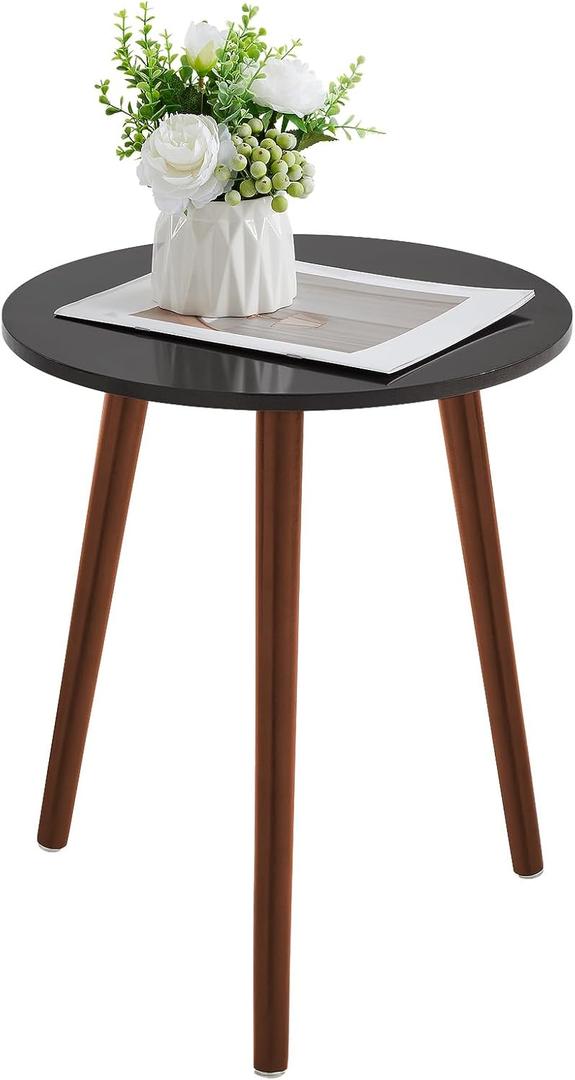 Apicizon Brown Side Table for Bedroom, End Table Bedside Table Nightstand Coffee Table with Brown Wood Legs for Living Room, 16.5 x 20.5 Inches, Black & Brown Apicizon Brown Side Table for Bedroom, End Table Bedside Table Nightstand Coffee Table with Brown Wood Legs for Living Room, 16.5 x 20.5 Inches, Black & Brown