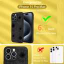 OOK Black Floral case for iPhone 15 Pro Max Case [Compatible with MagSafe], Cute Sunflower Floral Blooms Design Soft TPU Shockproof Protective for Women Girls Slim Magnetic Phone Cover