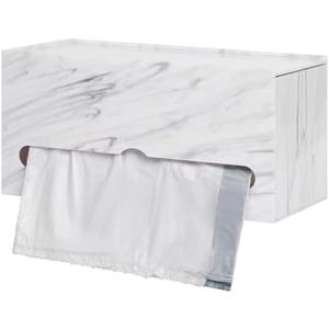 EVER ISLAND Acrylic Marble Trash Bag Holder, Bag Roll Dispenser, Countertop or Wall Mount Organizer for Plastic Garbage Bags, Grocery Shopping Bags and Tissue, Cabinet and Under Sink Storage Container