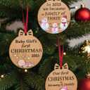 Heart's Sign Babys First Christmas Ornament 2025 Girl | Baby Girl 1st Christmas 2025 | Our First Xmas as Family of Three Ornament
