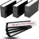 Availey 60 Pack Magnetic 'C' Channel Label Holders for Metal Racks and Shelves with Protective Films and Replacement Strips 3" x 1"