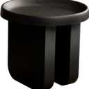 Round Side Table, Modern end Table,Metal Accent Table,Small Coffee Table,Unique Circle Accent Table for Living Room,Bedroom (Black, Small Circle19.3 x 19.7in)