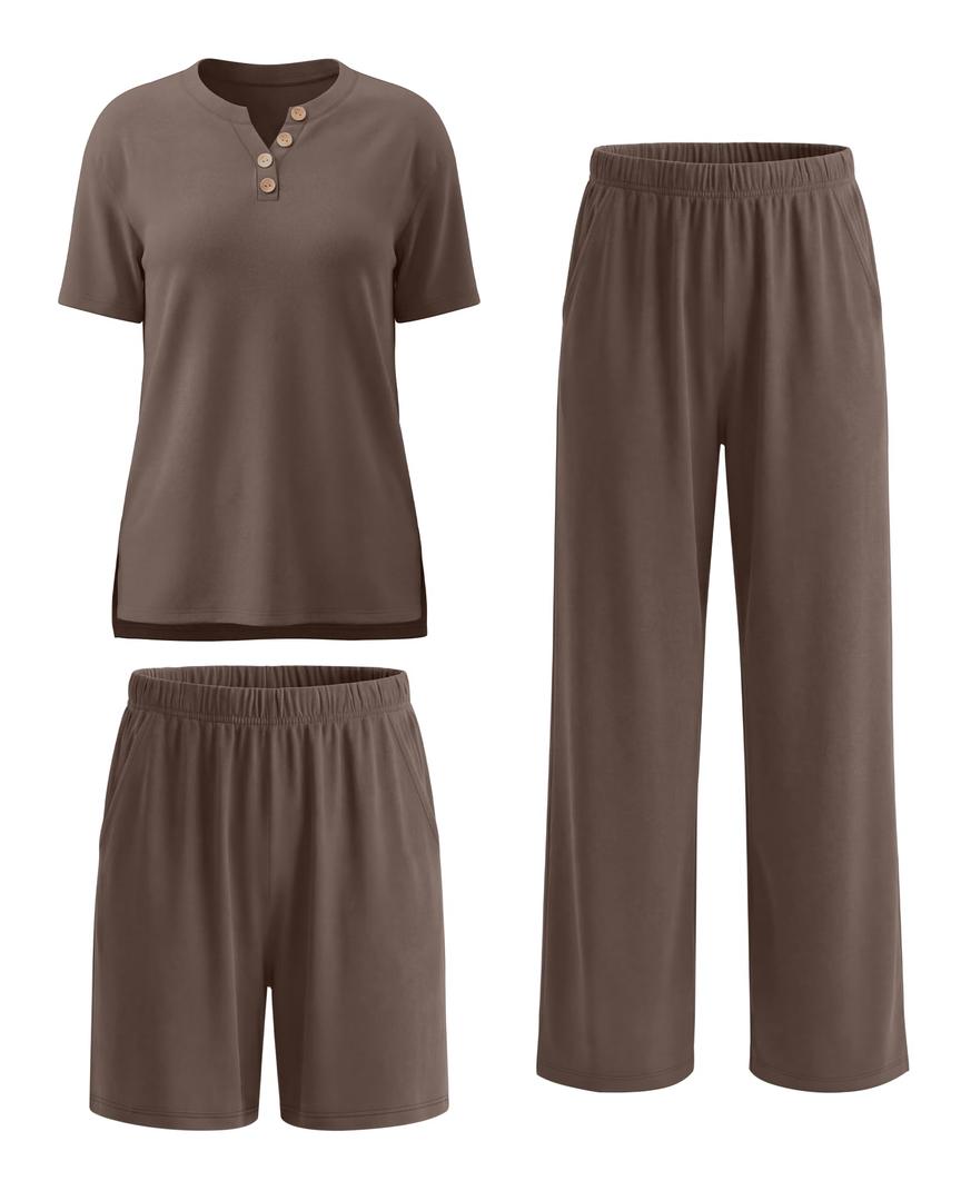 JoyMotion Women Maternity Lounge Set, Coffee, Small (Brown, S)