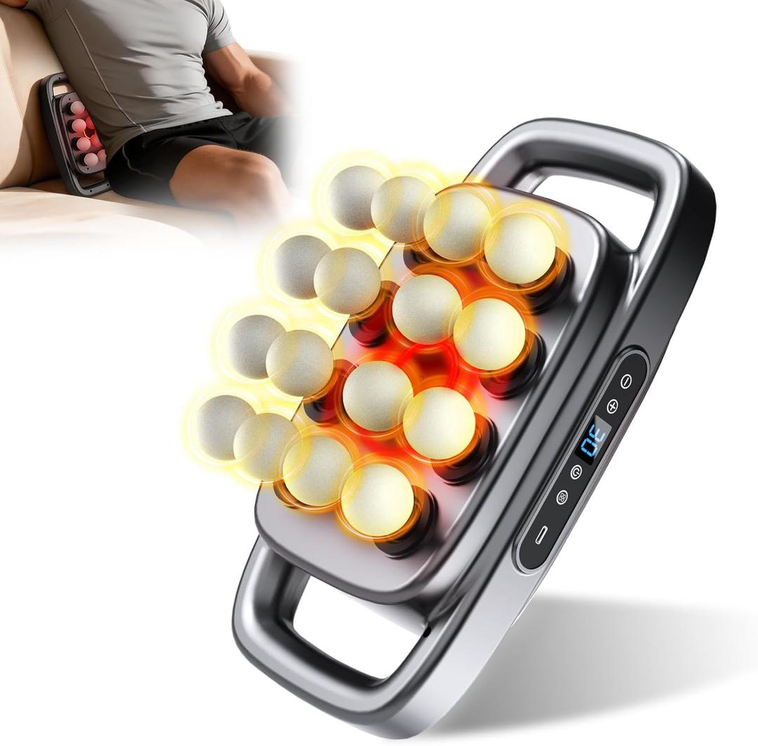 16 Head Massage Gun, 2026 Upgrade 12V Motor 60kg Deep Tissue Percussion Massager, 30 Intensity Levels & 3 Smart Modes Multi-Head Back Massager for Legs,Back,Arms,Waist Pain Relief