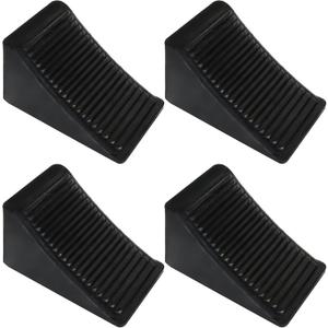 CertBuy 4 Pack Wheel Chock for Trailers, RV Wheel Chocks Heavy Duty, Black Rubber Wheel Chocks, Trailer Wheel Chocks for Car, Travel Trailers, RV, Truck, and ATV, 6.3"4"4"