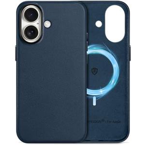 SHIELDON Genuine Leather Case for iPhone 17 6.3" 2025 - Navy Blue