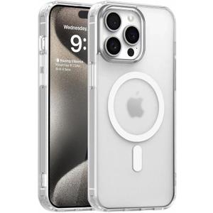 Magnetic Case for iPhone 12 Pro Compatible with MagSafe & MIL-Grade Protection,Not Yellowing,Scratch-Resistant,Translucent Matte Back Slim Phone Cover for iPhone 12 Pro-Frosted Clear (White)