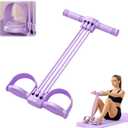 Upgraded Pedal Resistance Bands with Handles, 6-Tube Multifunction Stretching Workout Band for Abdomen Waist Arms Legs Training, Exercise Bands for Women (Purple)