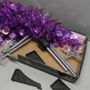 6 FT Pop Up Christmas Tree with 100 LED Timer Lights & Remote, Purple Collapsible Christmas Tinsel Tree Artificial Pencil Tree Xmas Decoration for Holiday Home Office Party, USB Powered