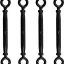 Antrader Turnbuckle Eye and Eye,4Pcs M8 Eye to Eye Turnbuckle Heavy Duty Turnbuckles Cable Turnbuckle Stainless Steel Turnbuckles Black Turnbuckle for Wire Rope Tension