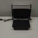 Chefman Electric Panini Press Grill, Compact 2-Slice Sandwich Maker, Non-Stick Coated Plates, Opens 180 Degrees, Dishwasher Safe, Removable Drip Tray, Stainless Steel/Black