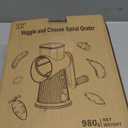 TOPAA Rotary Cheese Grater with Handle Vegetable Shredder with 5 Blades, Round Mando line Slicer and Food Chopper for Kitchen (Green)