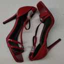 IDIFU IN4 Strappy Heels for Women Sexy High Stiletto Square Open Toe Heels Dress Shoes for Women Dressy Wedding Prom Bridal Bridesmaid Shoes Ankle Strap Heeled Sandals Comfortable Cute Trendy Heels (7.5, Red Patent)