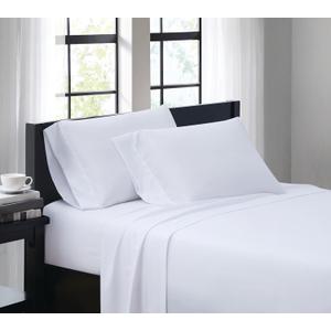 TRULY SOFT Everyday Sheet Set White Polyester 4-Piece King Sheet Set, Solid Color Themed, Adult Bedding, Oeko-TEX Certified