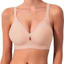Women Wireless Bras No Underwire Seamless Push Up Full Coverage Supportive Bralettes Comfortable Everyday Bra (X-Large, Skin)