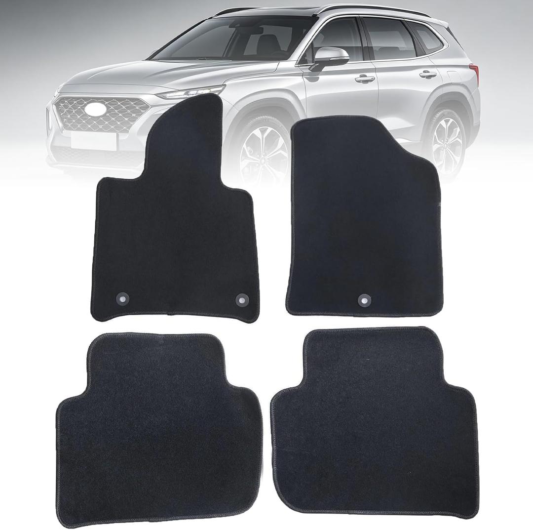 GXARTS Car Waterproof Floor Mats Carpet Full Set Compatible with Hyundai Santa Fe 2019 2020 | All-Weather Protect, with Non-Slip Backing Automobile Floor Liner Accessories