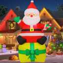 COMIN 7 FT Christmas Inflatables Outdoor Decorations, Blow Up Santa Claus Inflatable with Built-in LEDs for Christmas Indoor Outdoor Yard Lawn Garden