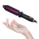 WEEYUM Mini Curling Iron Brush 1 Inch, Tourmaline Ceramic Barrel for Travel, Anti-scald Hair Curler Brush with Extra Long Cord, 2 Temperature Settings for Short Hair/Shoulder Hair E22