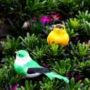 Threan 5 Pcs Artificial Birds Fake Birds Clip on Realistic Bird Ornaments Figurines for Tree Feathered for Spring Easter Party Wreath Craft Yard Garden Home Decor Flower Arrangement, Assorted Colors