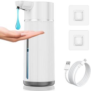 2026 Upgrade Automatic Soap Dispenser Touchless, 14.2oz/420ml Dish Hand Soap Dispenser for Bathroom and Kitchen, 4 Adjustable Volume, USB Rechargeable, Clog-Free, Large Capacity, White