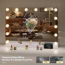Hasipu Hollywood Vanity Mirror with Lights, 41" x 30" Makeup Mirror with 21 Dimmable LED Bulbs 3 Color Modes & Detachable, 5X Magnifying Glass, Touch Control, USB and Type-C, Tempered Glass
