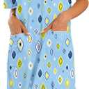 YYA Loose Nightgowns for Women Short Sleeve Sleepwear V Neck Nightshirt with Pockets Soft Pajama Dress S-3XL (L)