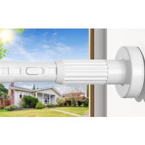 AIZESI 41-144 Inch Heavy Duty White Tension Curtain Rod - No Drilling, Adjustable, Rust-Resistant for Outdoor, Living Room, Window, Bathroom